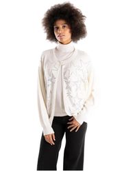 Brand Unique - Truien & Vesten ,Wit ,Wol Maglia Cardigan - Lyst
