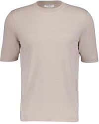Boglioli - Beiges Baumwoll-Seidenmischung T-Shirt - Lyst
