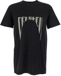 Rick Owens - Schwarzes Logo Print Crewneck T-Shirt - Lyst