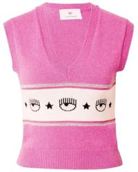 Chiara Ferragni - V-Neck Knitwear - Lyst