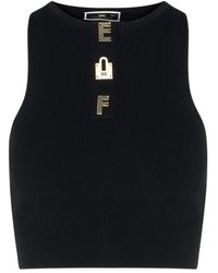 Elisabetta Franchi - Top tricot negro tk 06b42e2-110 - Lyst