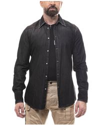 DSquared² - Overhemden ,Zwart ,Zwarte Overhemd 900 - Lyst