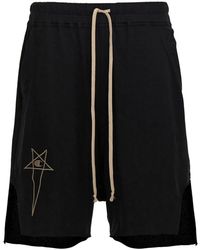 Rick Owens - Schwarze bermuda-shorts mit logo-stickerei - Lyst