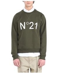 N°21 - Hoodies & Sweatvesten ,Groen ,Katoen Militare Sweatshirt - Lyst