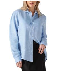 Resort Finest - Overhemden ,Blauw ,Katoen Blouse - Lyst