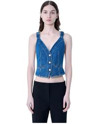 Sportmax - Denim Vest Met Knopen - Lyst