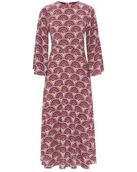 La DoubleJ - Blumen sanduhr kleid,sorella midi kleid - Lyst