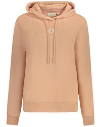 Calvin Klein - Hoodies & Sweatvesten ,Roze ,Katoen Roze Hoodie Met Logo-Applicatie - Lyst