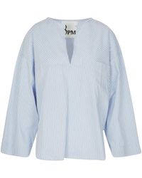 8pm - V-ausschnitt popeline bluse mit brusttasche - Lyst