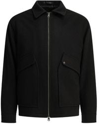 Tagliatore - Wool Blend Zip-Up Bomber Jacket - Lyst