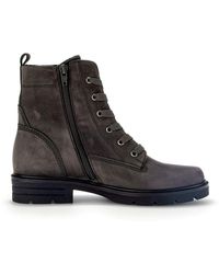 Gabor - Stilvolle Graue Schnürstiefeletten Aus Wildleder - Lyst