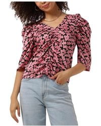 co'couture - Overhemden ,Roze ,Polyester Heart Drape Blouse - Lyst