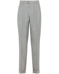 Brunello Cucinelli - Graue Hose Mit Verdecktem Verschluss Taschen - Lyst