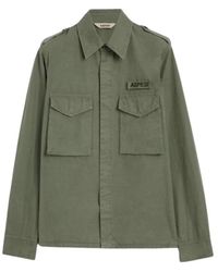 Aspesi - Overhemden ,Groen ,Katoen Field Shirt - Lyst