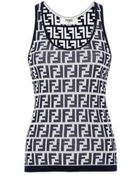 Fendi - Gestricktes Oberteil Aus Ff-Jacquard - Lyst
