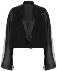 Alberta Ferretti - Lange Zijden Chiffon Blouse Met Lange Mouwen - Lyst
