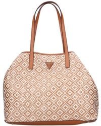 Guess - Tassen ,Bruin ,Leer Tote Bag - Lyst