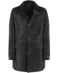 Gimo's - Jassen ,Blauw ,Suède Soft Scamosciato Merinillo Sheepskin Jas - Lyst