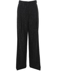 Max Mara - Zwarte Sequin Wijde Pijpen Broek - Lyst