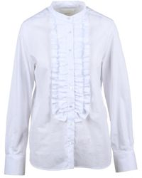 Xacus - Overhemden ,Wit ,Katoen Coreana Met Rood Accent - Lyst