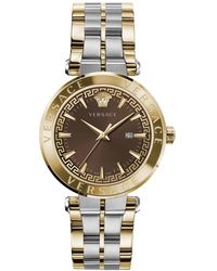 Versace - Aion orologio in acciaio inox quadrante marrone - Lyst