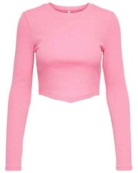 ONLY - Tops ,Roze ,Katoen Gebreide Sjaal Top - Lyst