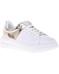 Baldinini - Sneaker in white and platinum calfskin - Lyst