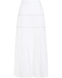 Peserico - Gonna in voile di cotone bianco - Lyst