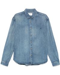 Saint Laurent - Overhemden ,Blauw ,Denim Denim Cassandre Shirt - Lyst