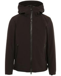 Woolrich - Jassen ,Zwart ,Polyester Pacific Softshell Hooded Jacket - Lyst