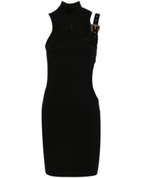 Versace - Schwarze kleider mit j interlock stretch,schwarzes ärmelloses cut-out minikleid - Lyst