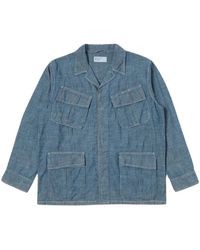 Universal Works - Giacca chambray in cotone blu - Lyst
