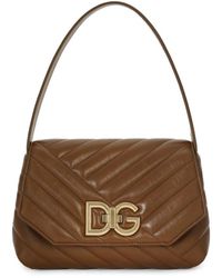 Dolce & Gabbana - Logo-schnalle gepolsterte ledertasche - Lyst