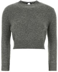 Jil Sander - Truien & Vesten ,Grijs ,Wol Wollen Trui - Lyst