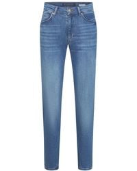 RAFFAELLO ROSSI - Slim Fit Denim Jeans Mit Handstichdetails - Lyst