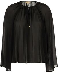 Michael Kors - Overhemden ,Zwart ,Polyester Stijlvol Blouse - Lyst