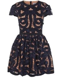 Self-Portrait - Cotton Mini Dress - Lyst