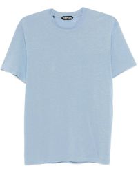 Tom Ford - Tops ,Blauw ,Lichtblauw Crew Neck T-Shirt - Lyst