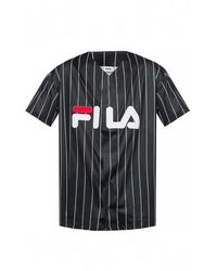 Fila - Fitness ,Zwart ,Polyester Dawn Baseball Tee Geborduurd Logo - Lyst