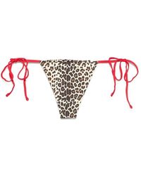 Frankie's Bikinis - Leopardenmuster Strandbekleidung Mit Seitlichen Bindeschnüren - Lyst