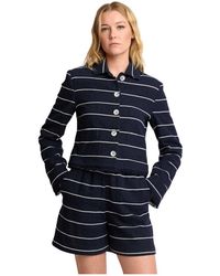 Kocca - Jassen ,Blauw ,Polyester Party Ready Gestreept Top - Lyst