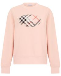Burberry - Check Knight Stamp Katoenen Sweater - Lyst