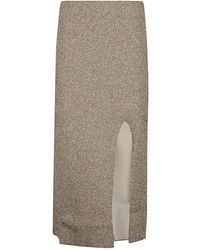Circus Hotel - Rokken ,Gouden Viscose Midi Rok - Lyst