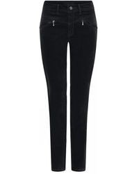 Cro - Broeken ,Zwart ,Katoen Velvet Macy Broek Met Ritsdetails - Lyst