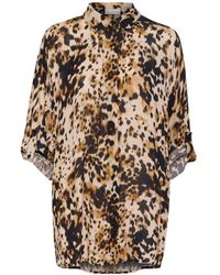 Kaffe - Leopardenmuster Hemdbluse - Lyst