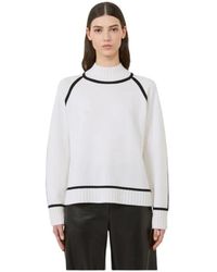 Max Mara - Truien & Vesten ,Wit ,Leer Array Midi Jurk - Lyst