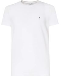 Dondup - Wit Katoenen T-Shirt Met Logo - Lyst