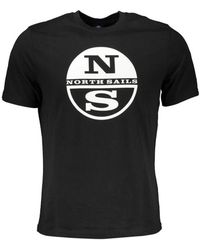 North Sails - Tops ,Zwart ,Katoen Zwart Katoenen Logo Print T-Shirt - Lyst