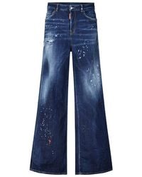 DSquared² - Jeans ,Blauw ,Katoen Wide Leg Traveller Jeans - Lyst