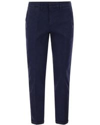 Fay - Broeken ,Blauw ,Katoen Slim-Fit 5-Pocket Broek - Lyst